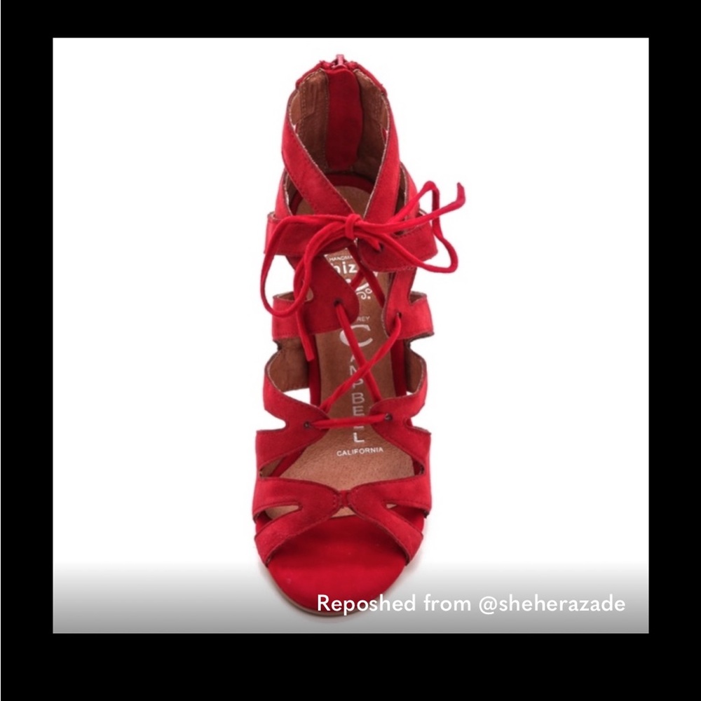 JEFFREY CAMPBELL Laramie Red Lace-Up Sandals
